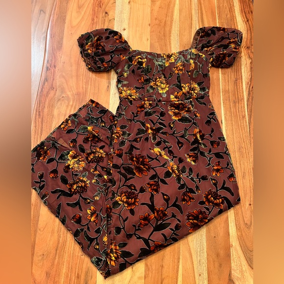 Lulu's Brown Orange Ruffled Gown - Picture 5 of 11